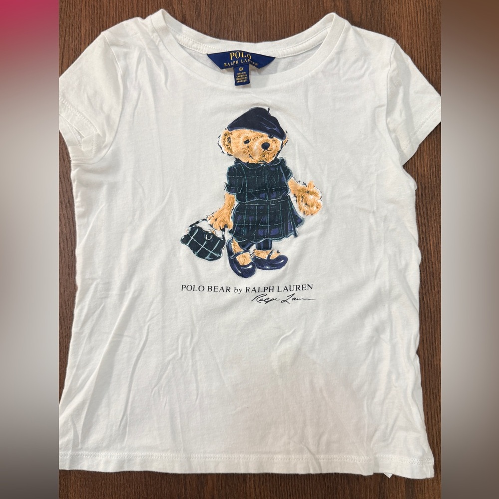 Polo by Ralph Lauren Kids White Tee with Polo Bear